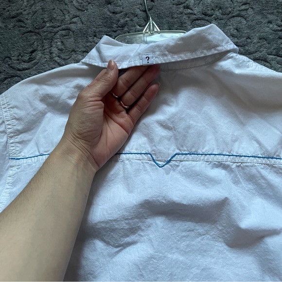 GUESS Kids White Button Down Shirt L (16/18) - Picture 7 of 8